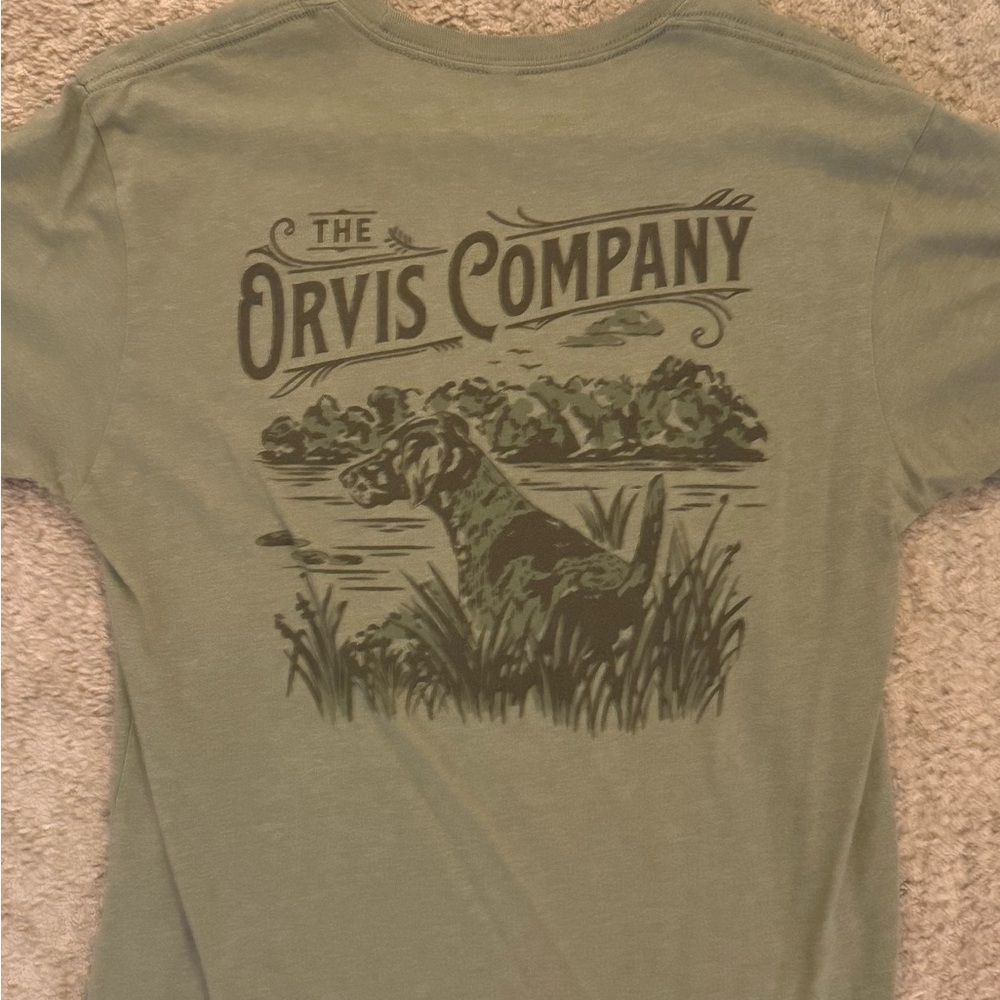 Orvis Olive Green Crew Neck Tee